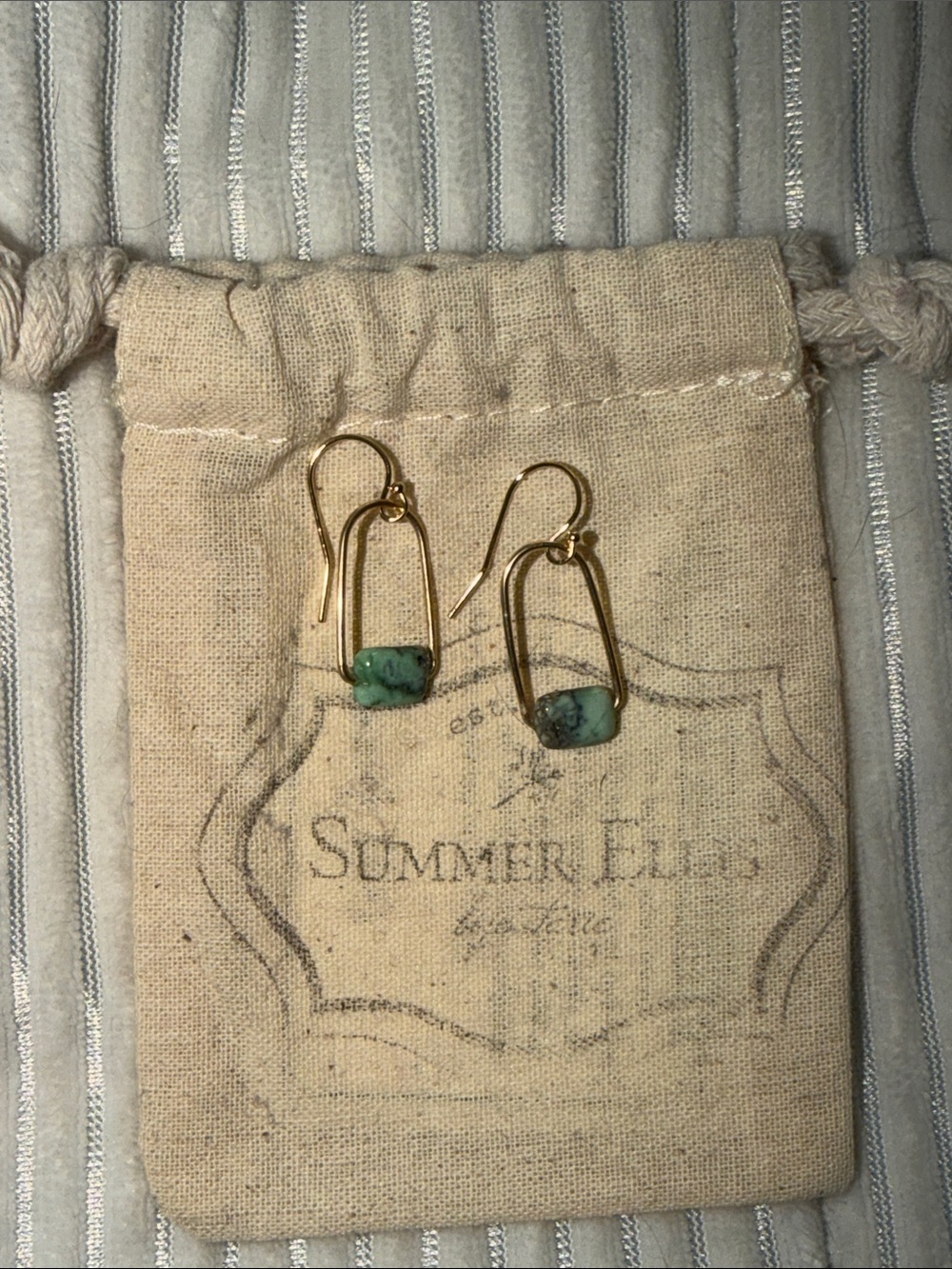 Summer Ellis gold fill and stone earrings new